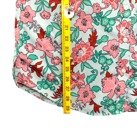Lands' End Lotus Floral Button Down Shirt Womens Size 8‎ Cottagecore 3/4 Sleeve - Picture 10 of 10